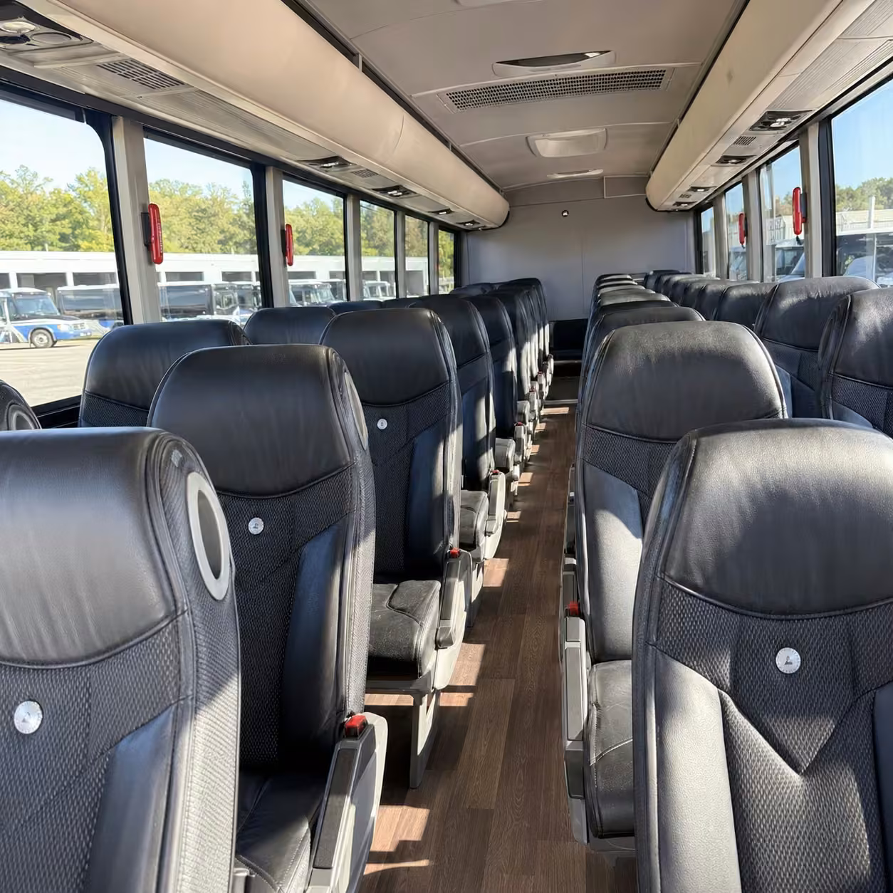 40 56 passenger charter bus inside